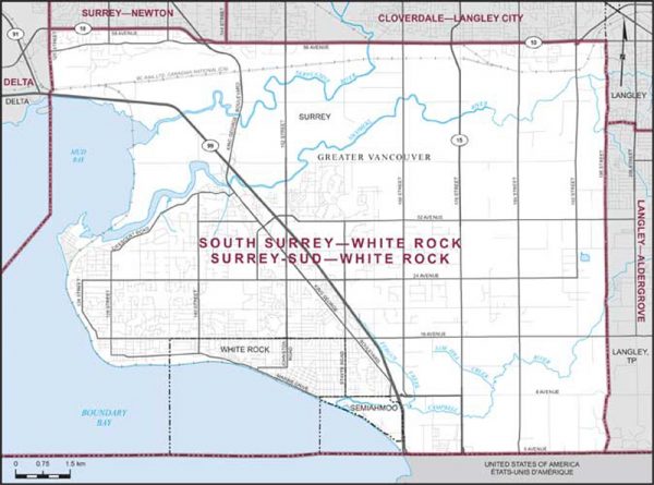South Surrey And White Rock Boundaries 600x445 